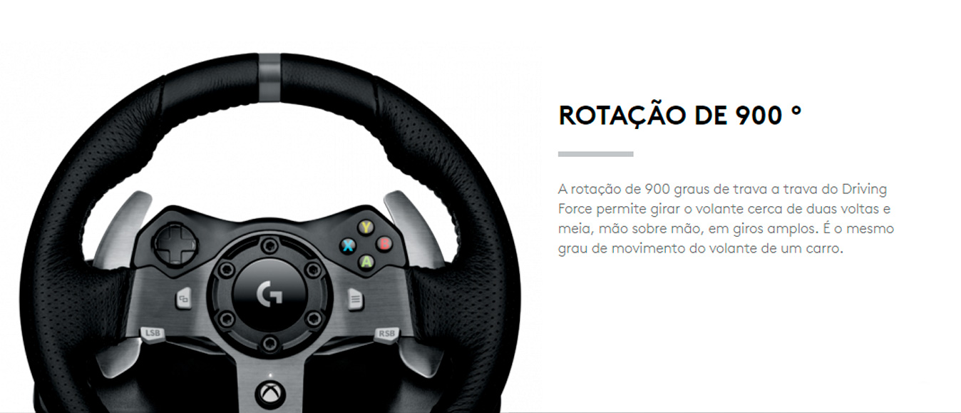 Volante Logitech Driving Force G920 para Xbox One ou Windows